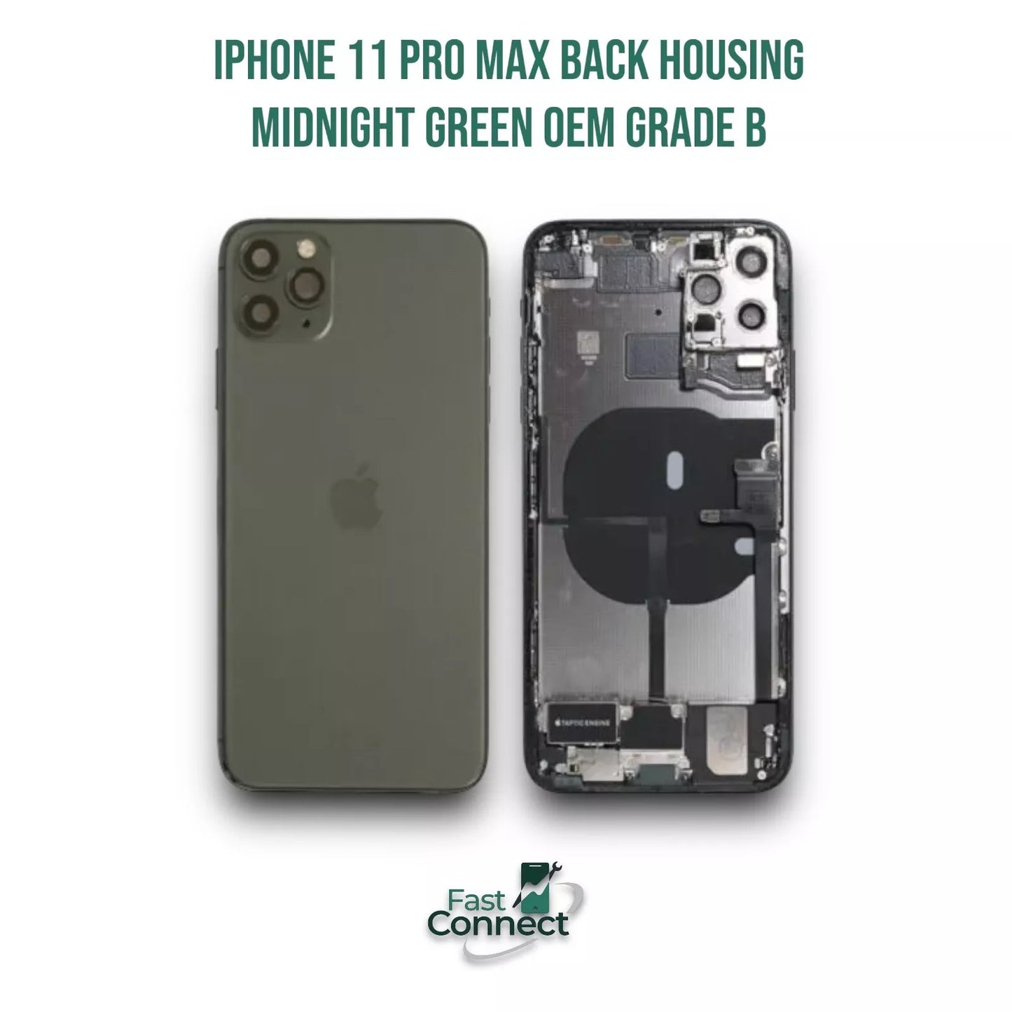 iPhone 11 Pro Max Back Housing Midnight Green OEM w Small Parts Apple Grade B