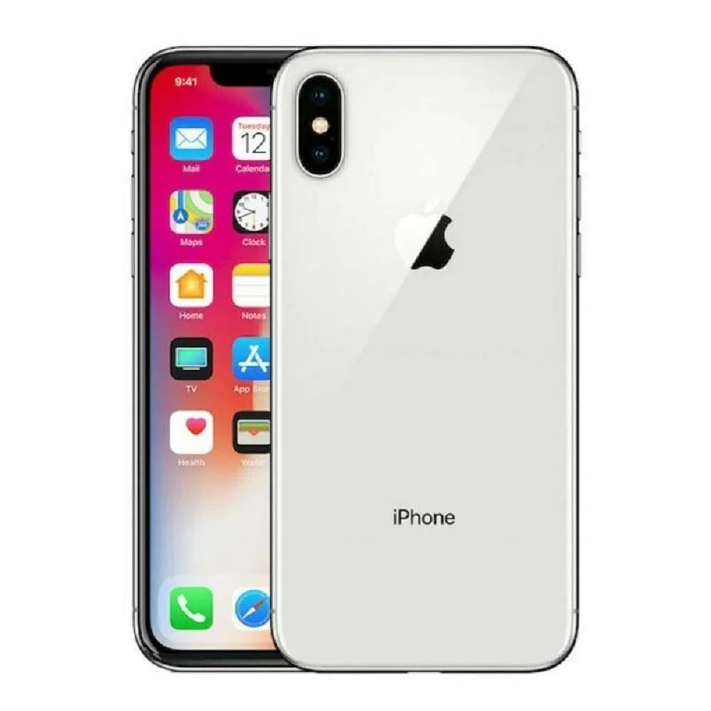 Apple iPhone X - 256GB - Silver -looked-US GSM Service Policy A1865 (CDMA + GSM