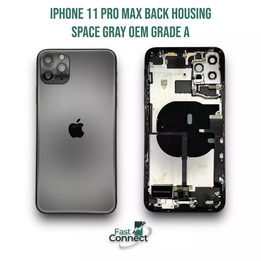 iPhone 11 Pro Max Back Housing Space Gray OEM w Small Parts Apple Grade A