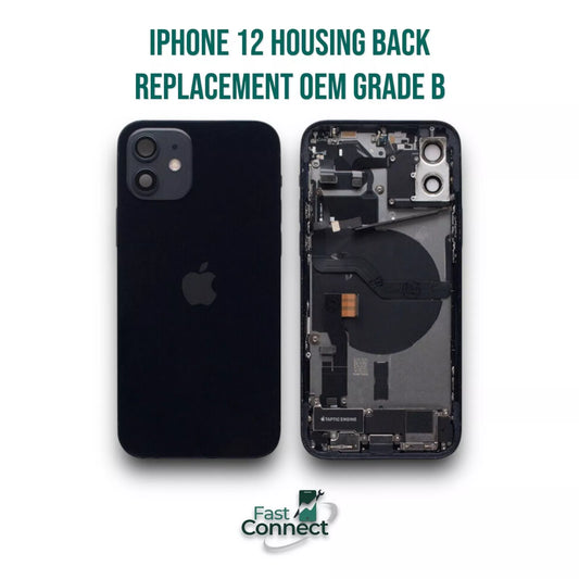 iPhone 12 Housing Back Replacement Black With Small Parts OEM Grade B