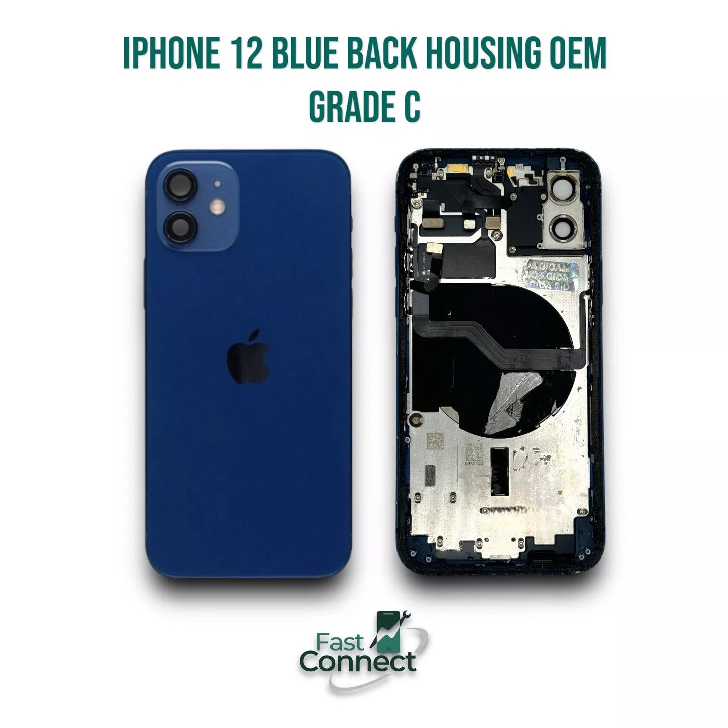 iPhone 12 Housing Back Replacement Blue OEM Grade C No Charging Port