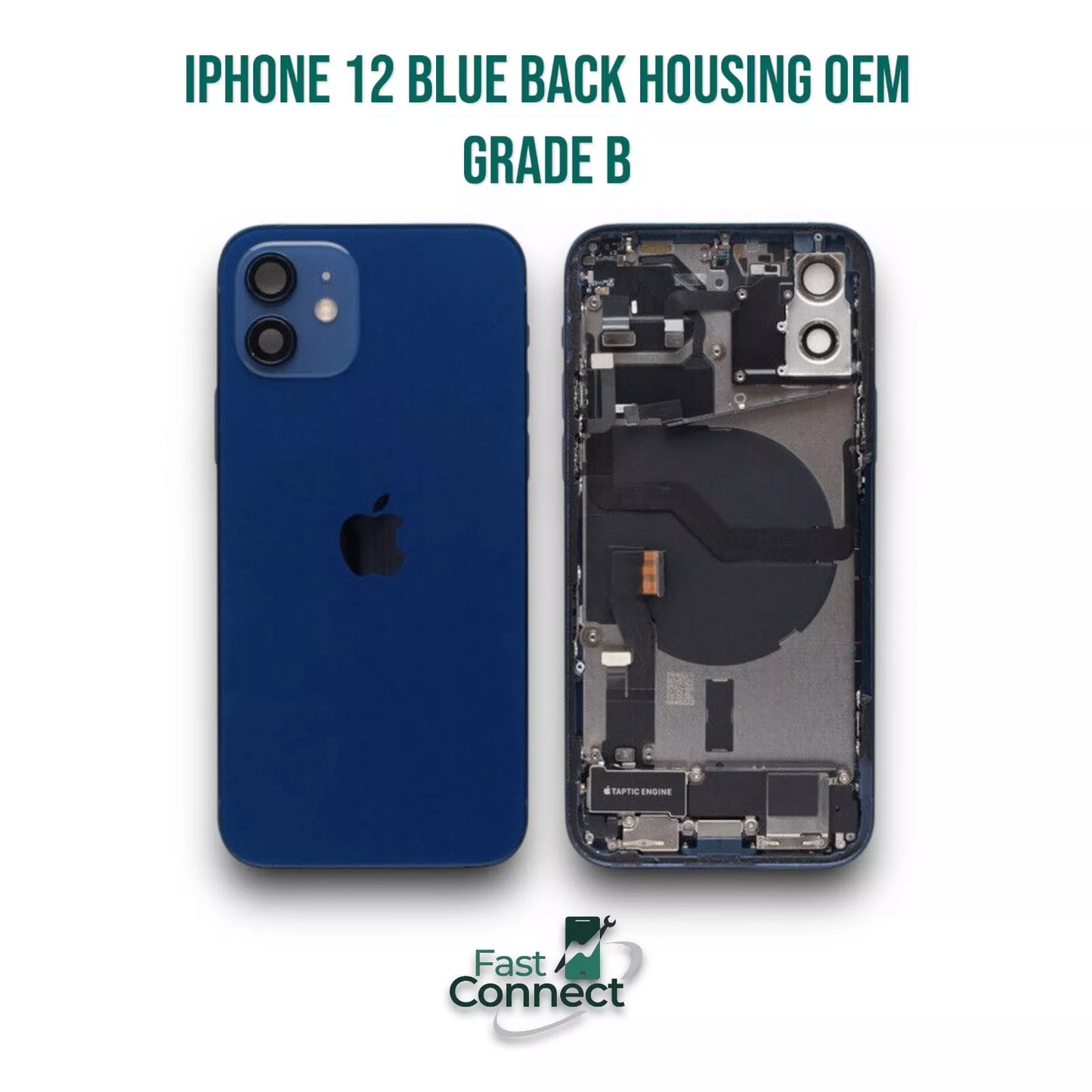 iPhone 12 Housing Back Replacement Blue With Small Parts OEM Grade B