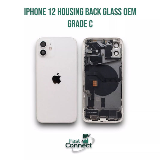 iPhone 12 Housing Back Replacement White With Small Parts OEM Grade C