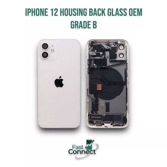 iPhone 12 Housing Back Replacement White With Small Parts OEM Grade B