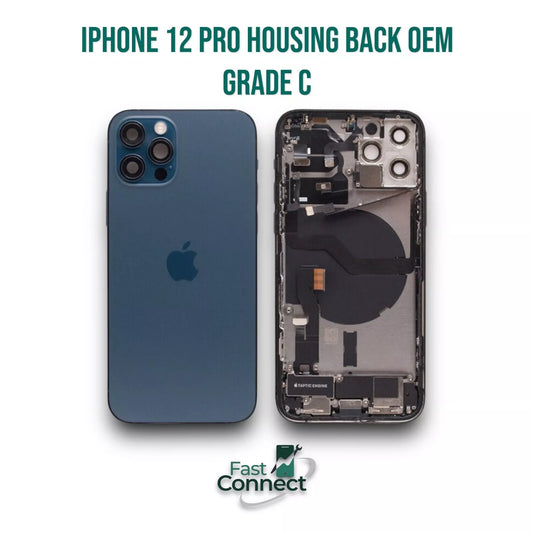 Phone 12 Pro Housing Back Replacement Blue With Small Parts OEM Grade C