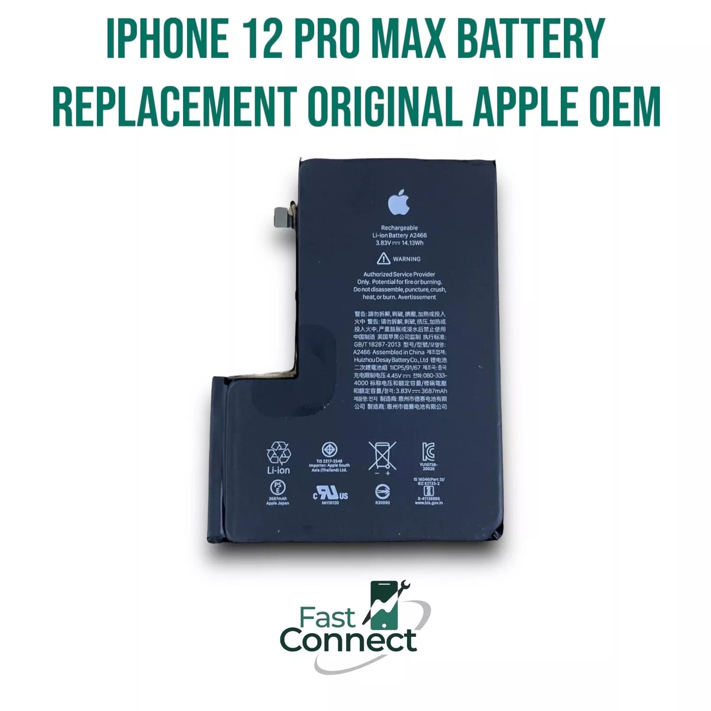 iPhone 12 Pro Max Battery Replacement Original Apple OEM Battery Health 85~89%