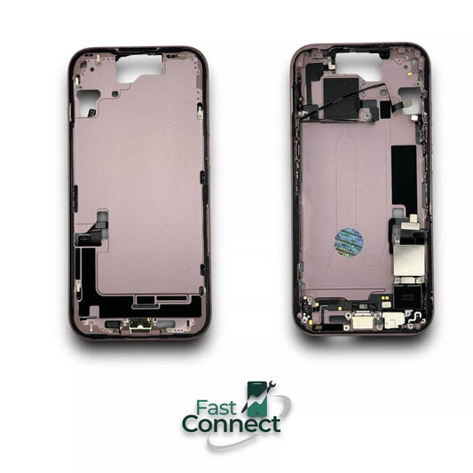 iPhone 15 Pink Back Frame Housing Replacement W Small Parts Grade AB