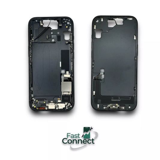 iPhone 15 Black Back Frame Housing Replacement W Small Parts Grade A