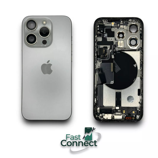 iPhone 15 Pro White Titanium Back Frame Housing OEM Replacement Grade A