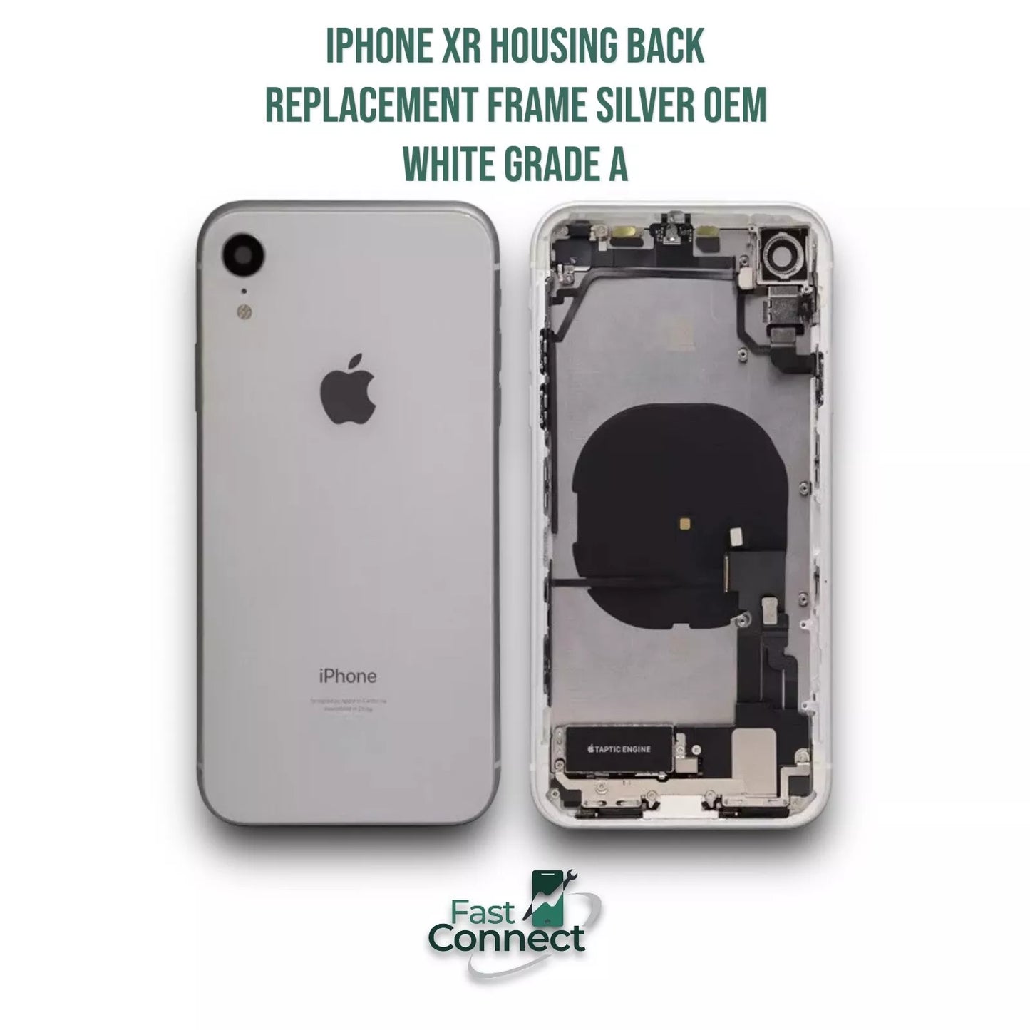 iPhone XR Housing Back Replacement Frame Silver Original White OEM Pull Grade A