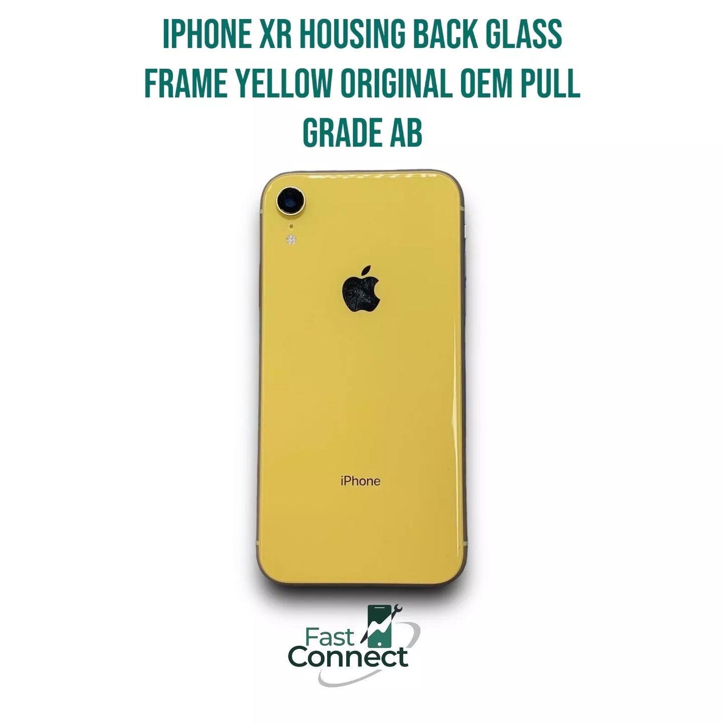 iPhone XR Housing Back Replacement Glass Frame Yellow Original OEM Pull Grade AB